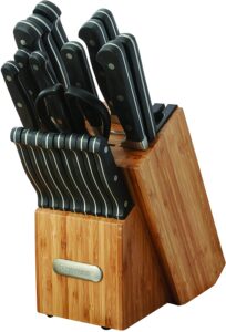最佳预算道具套装：Farberware Edgekeeper 21-Piece Bamboo Cutlery Set