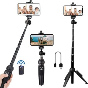 可伸缩遥控IPHONE自拍支架 Portable 40 Inch Aluminum Alloy Selfie Stick Phone Tripod 