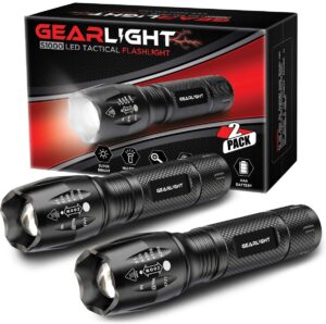 亚马逊畅销手电筒 GearLight LED Tactical Flashlight S1000 [2 Pack]