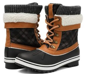 防水冬靴 ALEADER Women's Fashion Waterproof Winter Snow Boots