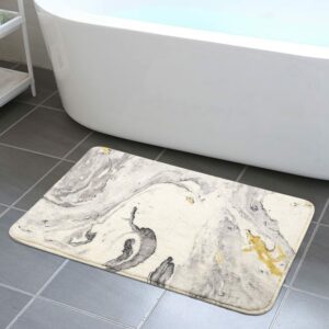 漂亮的天鹅绒大理石浴室垫 HAOCOO Bathroom Rugs Beige Marble Velvet Bath