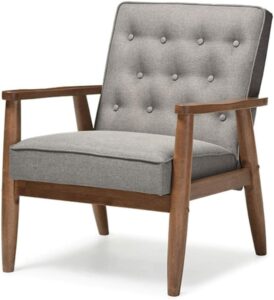 最佳经典设计阅读椅 Baxton Studio BBT8013-Grey Chair armchairs