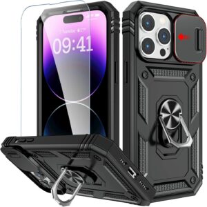 Anynve Designed for iPhone 14 Pro Max Case Heavy Duty with Camera Cover