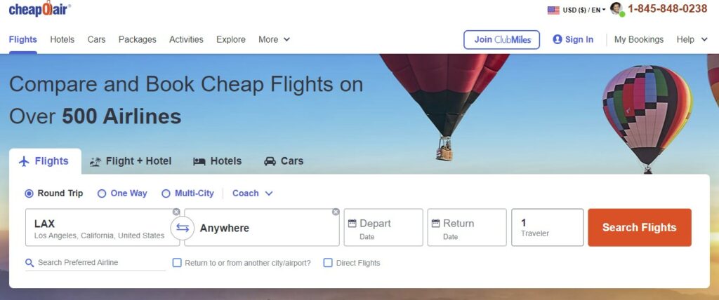 cheapoair 美国廉价机票预订网站。。。