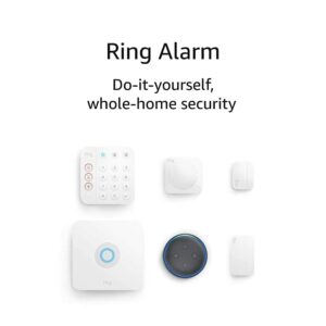 易于安装的系统，具有经济实惠的专业监控 ：Ring Alarm 5-piece kit with Echo Dot