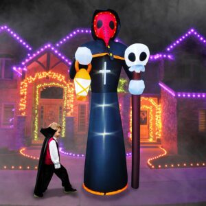 10英尺万圣节充气装饰 ：BLOWOUT FUN 10ft Halloween Inflatable Plague Doctor Static Prop Decoration