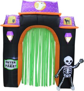 8尺充气鬼屋牌楼 ProductWorks 8-Foot Spooky Town Haunted House Archway Yard Art Décor Inflatable