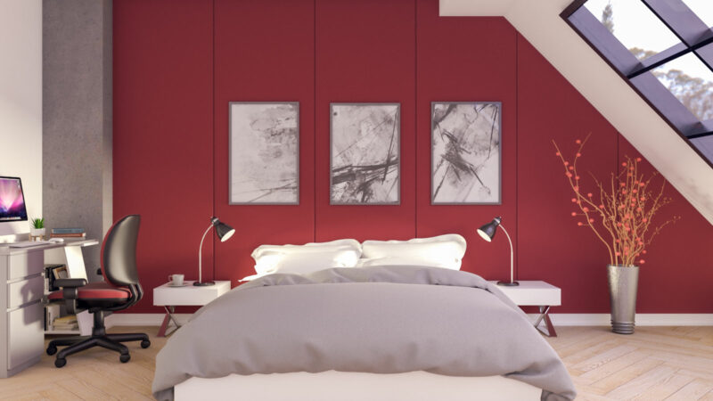 适合青少年的酷红色卧室设计